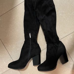 Marc Fisher LTD Suede Over the Knee Black Boots Size 7 1/2